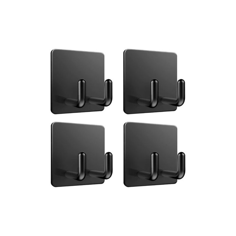 4 Stück Selbstklebende Wandhaken, Edelstahl-klebehaken, Küchenhandtuchhalter Ohne Bohren, Badezimmerhaken Für Bad, Schlafzimmer Und Küche, Schwarz