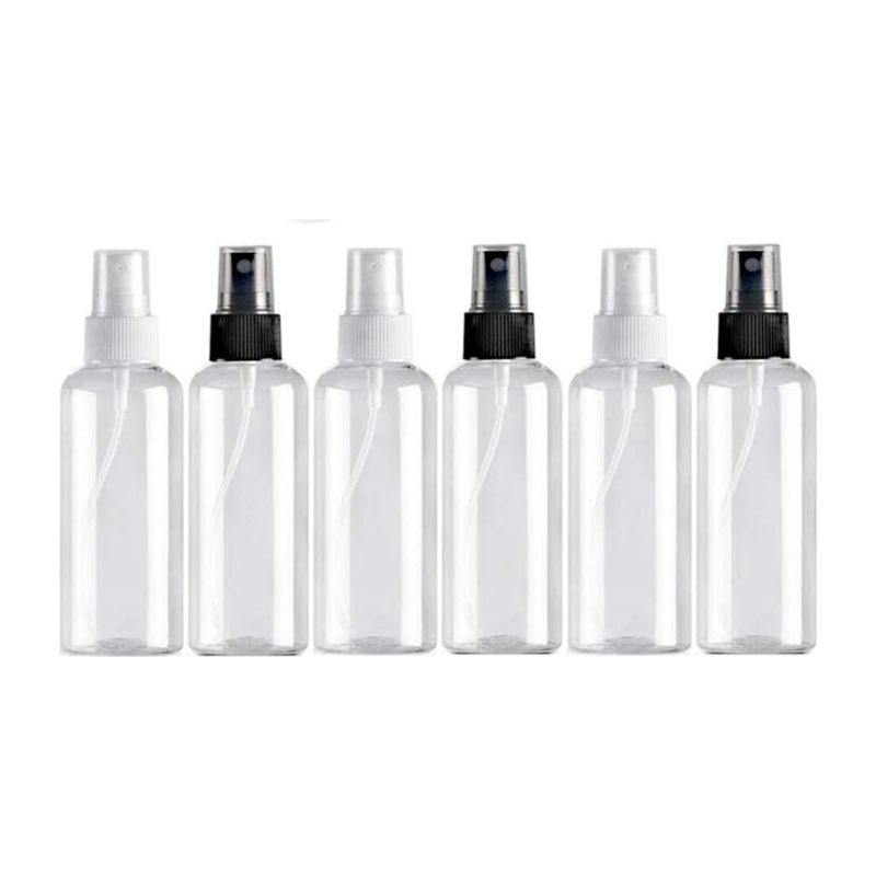6 Stück 100-ml-sprühflaschen, Leere, Wiederverwendbare Reiseflaschen Aus Kunststoff, Transparente Taschenzerstäuber, Sprühflaschen, Kosmetik-sprühkappen
