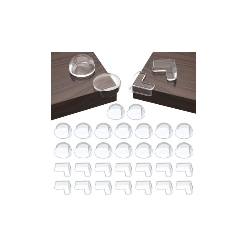 Set Mit 30 Eck- Und Kantenschutzern (16 Runde Kanten + 14 Eckige Schutzvorrichtungen), Transparente Eckenschutzvorrichtungen Geeignet Für Tische