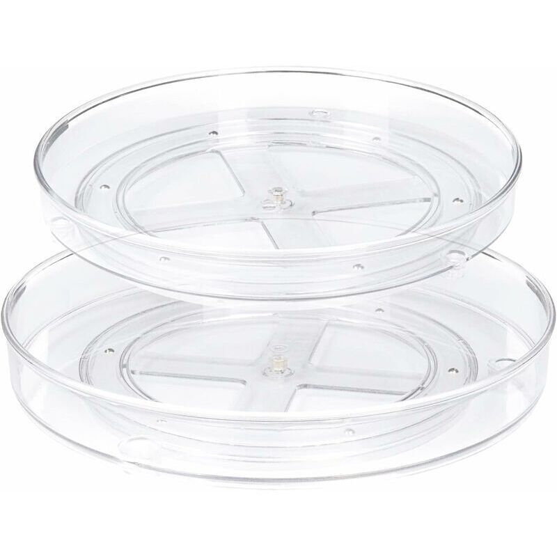 Set Aus 2 Lazy Susan Küchen-drehplatten Mit 360°-drehfunktion ° Für Küche Und Bad (27 X 4,6 Cm + 23,5 X 3,8 Cm)