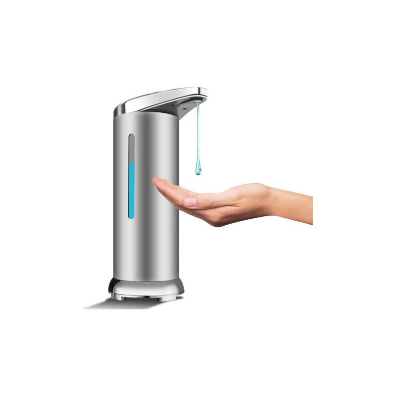 Automatischer Seifenspender Aus Edelstahl, Berührungsloser Desinfektionsmittelspender Mit Infrarotsensor, Einstellbarem Schalter Und Wasserdichter Basis (silber)