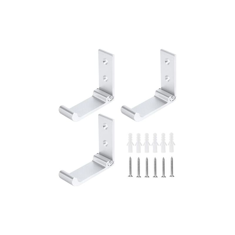 3 Stück Faltbare Wandhaken, Faltbare Kopfhörerhalter Aus Aluminiumlegierung, Unsichtbarer Kleiderhalter Für Büro, Schlafzimmer, Küche, Badezimmer, 15 Kg (silber)