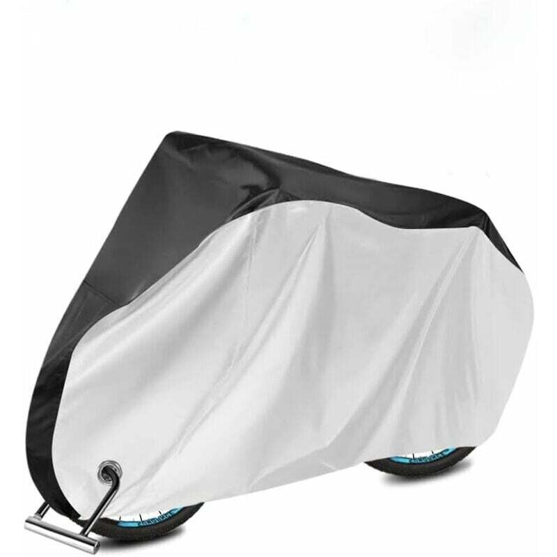 1 X Schwarz-silberne Fahrradabdeckung, 300d Oxford-gewebe Pu, Wasserdicht, Uv-geschützt, Staubdicht, Rutschfeste Fahrradabdeckung.
