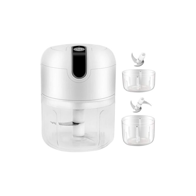 Mini-elektrozerkleinerer, 250ml&100ml Kabelloser Elektrischer Fleischzerkleinerer, Tragbarer Küchenmixer Mit Gemüsezerkleinerer-klinge Für Babynahrung, Fleisch, Knoblauch (weiß)