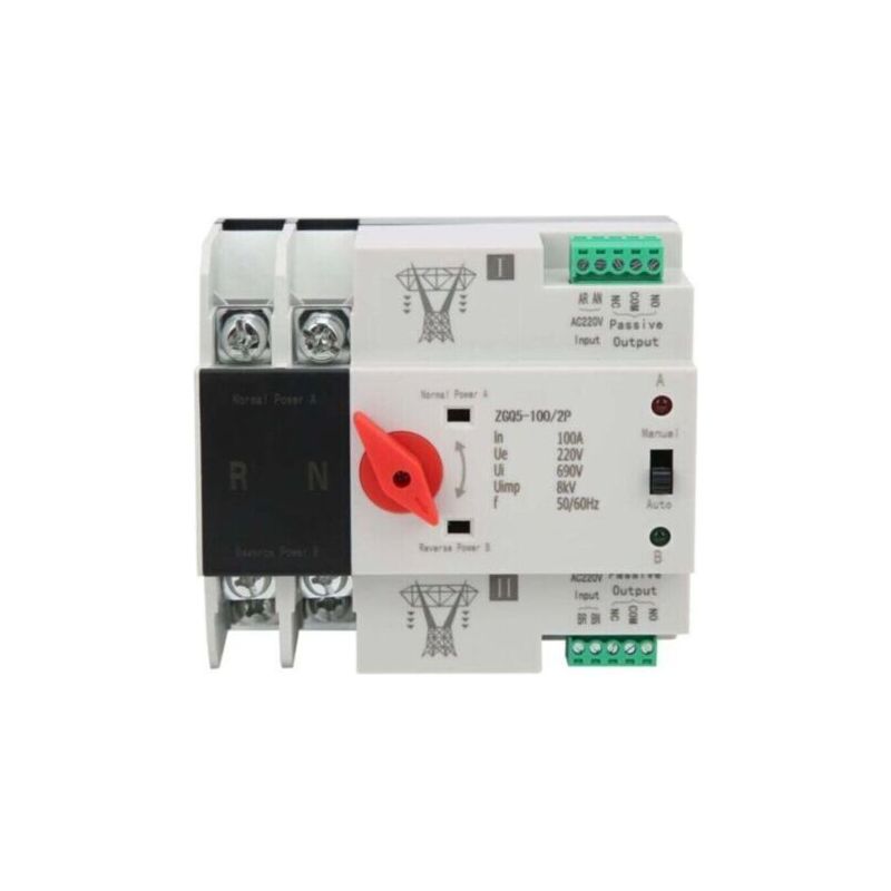 Automatischer Quellenswahlschalter, 2-wege-dual-stromversorgungs-automatik-umschalter Ohne Unterbrechung Zgq5-100/2p 220v Din-schienen-installation