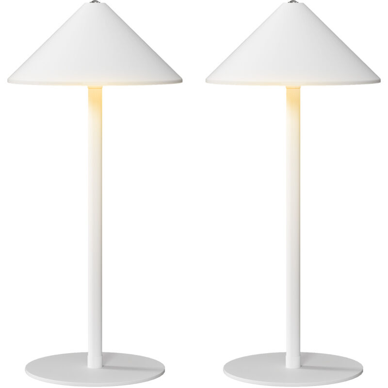 Led-tischlampe, Mit Usb-kabel, Touch-schalter, Aus Metall, Wiederaufladbar, Weiß