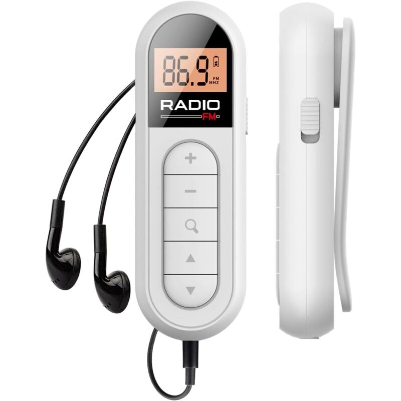 Tragbares, Wiederaufladbares Transistorradio Mit Hintergrundbeleuchtetem Lcd-bildschirm, Digitaler Abstimmung, Stereo, Mit Gürtelclip, Ideal Zum Joggen, Wandern Und Für Andere Sportliche Aktivitäten.