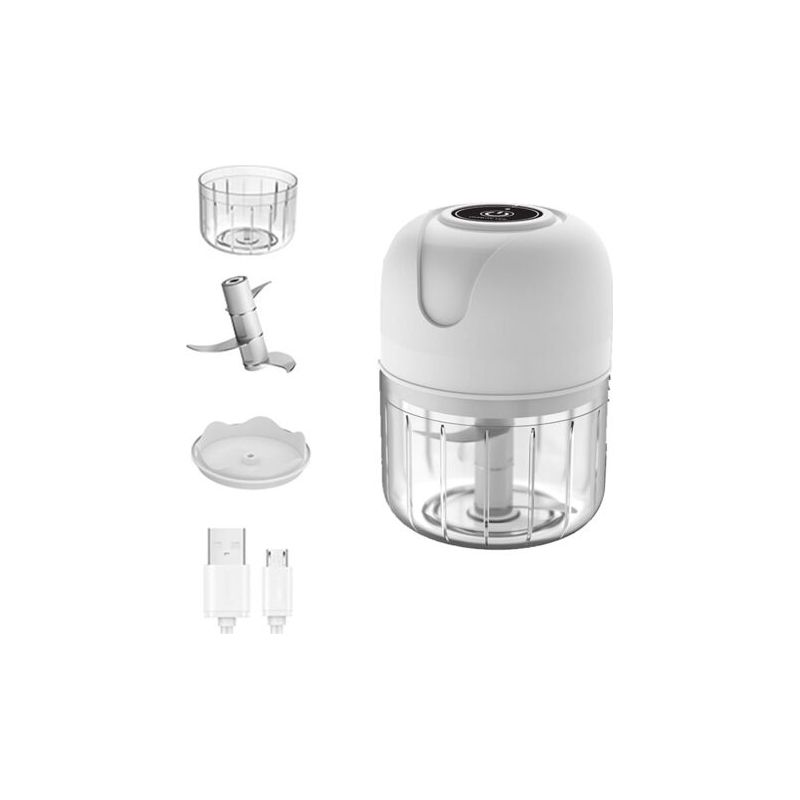 Mini-elektro-knoblauchzerkleinerer, Tragbarer Kabelloser Küchenhelfer, 250ml Mixer. Mini-knoblauchzerkleinerer Für Knoblauch, Gemüse, Obst, Zwiebeln, Fleisch, Salate, Babynahrung, Gewürze (weiß 250ml)