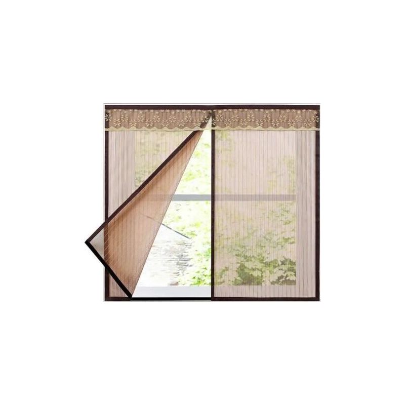 Amxcnoy Magnetisches Fenster-moskitonetz, 110 X 150 Cm, Mückenabweisend, Kaffeebraun