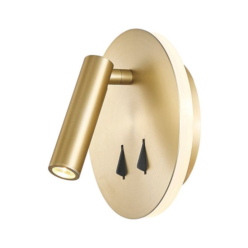 Amxcnoy Cayman Runde Led-wandleseleuchte Für Den Innenbereich In Mattem Goldmetall