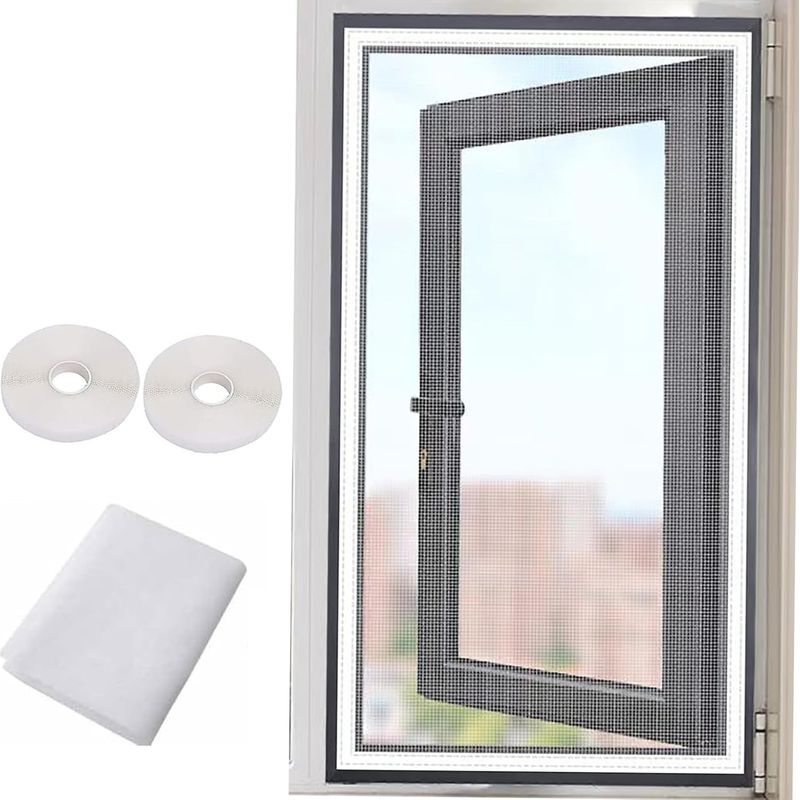 Amxcnoy Insektenschutzgitter 100x170 Cm Für Fenster, Insektennetz, Schutz Vor Mücken, Fliegen Und Anderen Insekten, Mit Selbstklebenden Streifen