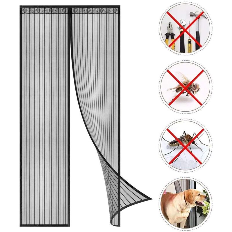 Amxcnoy Magnetisches Fenster-moskitonetz – Ultrafeines Polyestergewebe – Einfache, Werkzeuglose Montage – 80 X 210 Cm – Mückenschutz