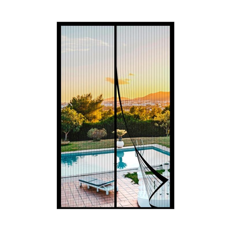 Amxcnoy Magnetisches Moskitonetz Für Tür Oder Fenster, Insektenschutzgitter, Fliegengitter, Maße 120 X 210 Cm, Schwarz, Geeignet Für Fenstertüren