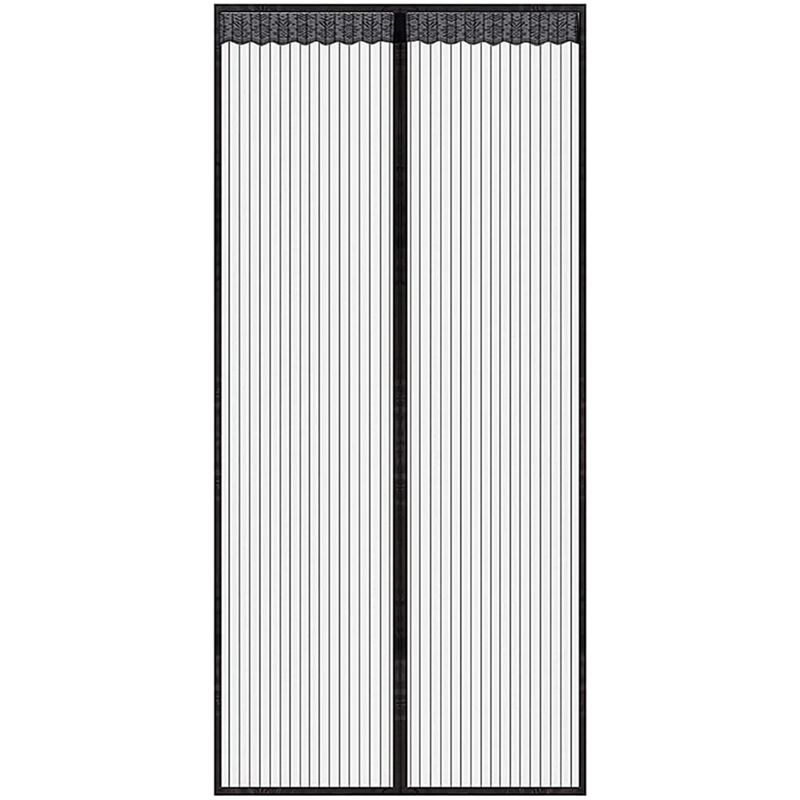 Amxcnoy Schwarzer Magnetischer Türvorhang, 120 X 210 Cm, Für Türen Und Fenster, Mücken- Und Fliegenschutz