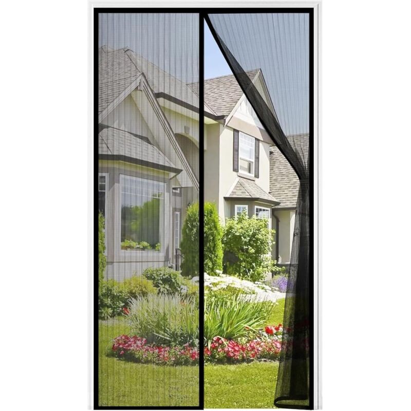 Amxcnoy Magnetisches Moskitonetz Für Tür Oder Fenster, 90 X 210 Cm, Sehr Feines Netzgewebe, Automatischer Verschluss, Einfache Montage Ohne Bohren, Insektenschutzvorhang
