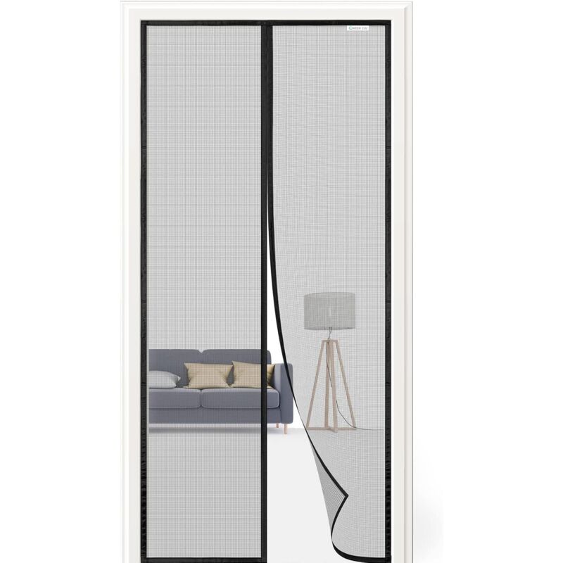 Amxcnoy Magnetisches Moskitonetz Für Tür Oder Fenster, 90 X 230 Cm, Fliegengitter Mit Magnetverschluss, Effektiver Insektenschutz, Schnelle Montage, Schwarz