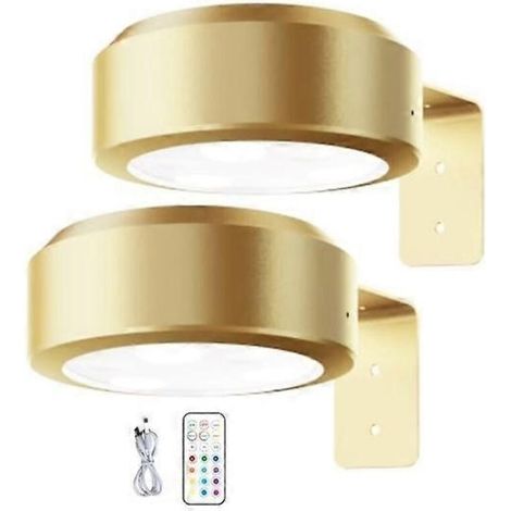 Amxcnoy Kabellose Bilderleuchte Mit Fernbedienung, Einstellbarer Helligkeit, Batteriebetrieben, 13-farbige Rgb-beleuchtung – Perfektes Gold