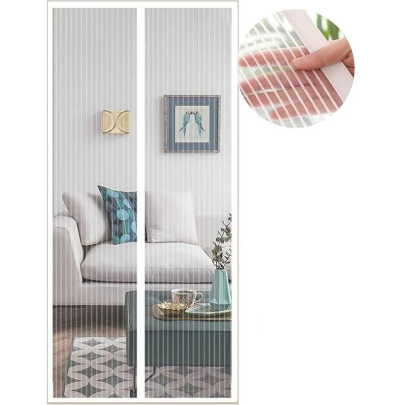Amxcnoy Magnetisches Moskitonetz Für Tür Oder Fenster, 70 X 210 Cm, Weißer Moskitovorhang, Effektiver Schutz Für Die Ganze Familie