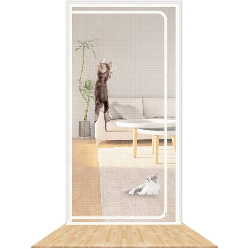 Amxcnoy Verstärktes Moskitonetz Für Terrassentüren Mit Katzenschutz, Dickes Fiberglasgewebe, 80 × 200 Cm