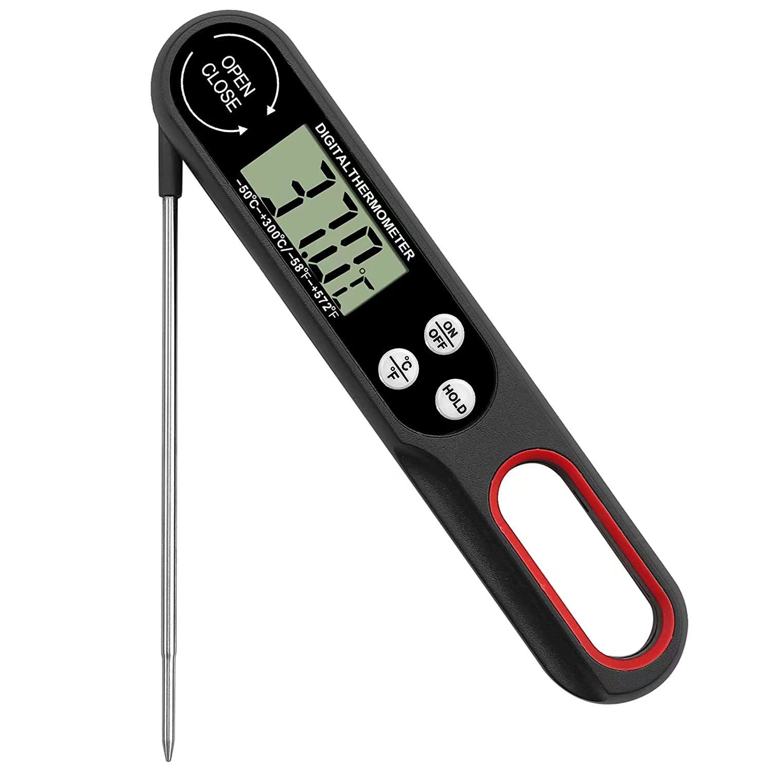 Digitales Fleischthermometer, Küchenfühler, 1 Digitaler Temperatursensor Für Den Backofen (schwarz).