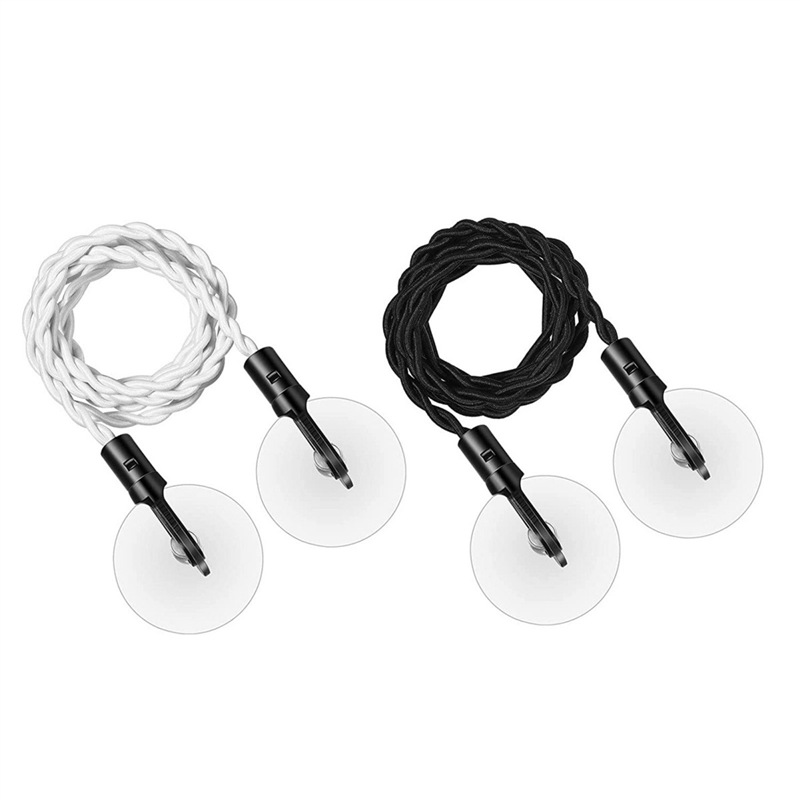 Zweiteiliges Reise-wäscheleinen-set (schwarz + Weiß), Tragbare, Einziehbare Wäscheleine Mit Haken Und Saugnäpfen.