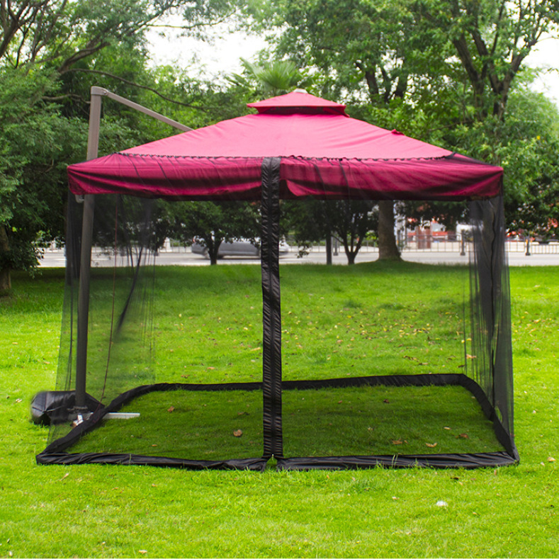 3 Meter Langes Sonnenschutz-moskitonetz Mit Reißverschluss Und Beschwerter Quadratischer Form, Verstellbar, Geeignet Für Den Einsatz Im Freien Im Garten (300 X 300 X 230 Cm).