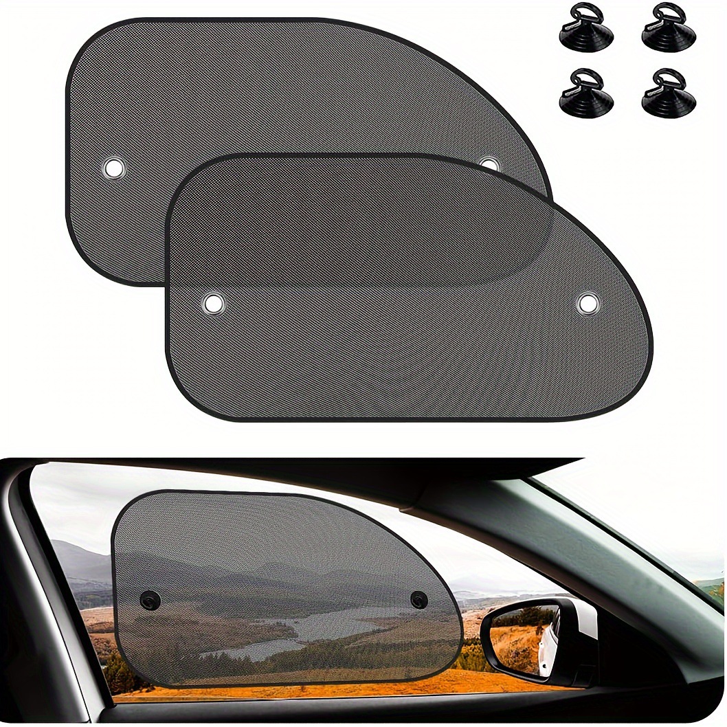 Auto-sonnenschutzblenden (2er-pack) - Doppellagige Autofenster-sonnenschutzblenden Mit Saugnapfbefestigung