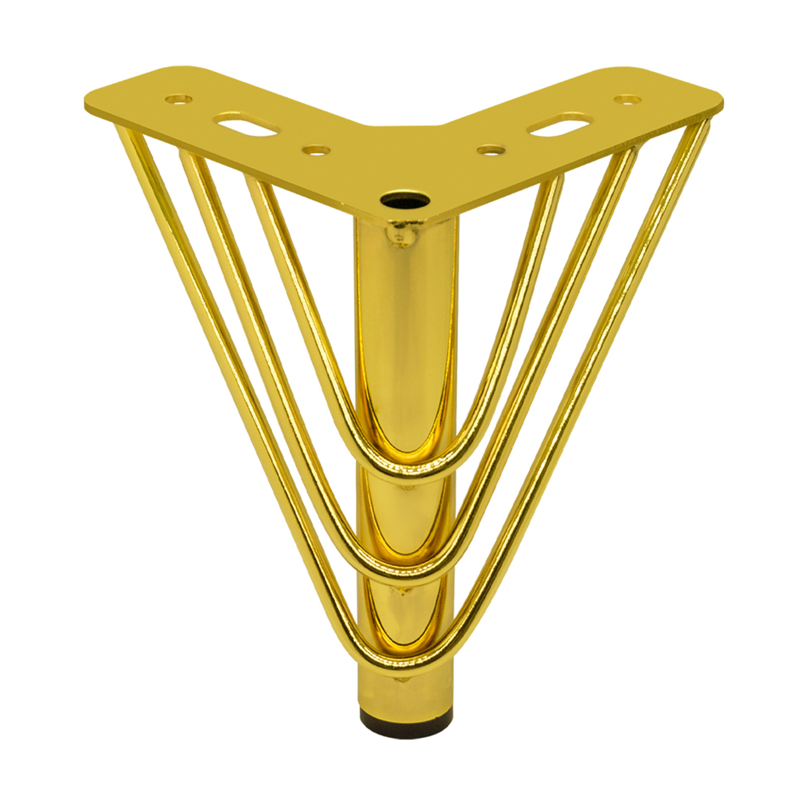 Vier Vergoldete Metallmöbelbeine, 18 Cm Lange Couchtischbeine, Elegante Und Moderne Sofabeine.