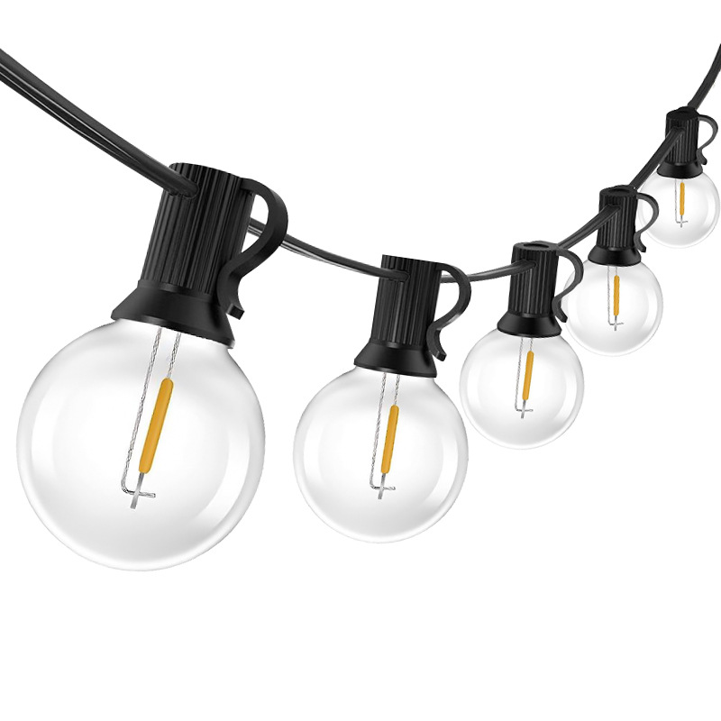 22 Meter Lange Lichterkette Für Den Außenbereich, Ausgestattet Mit 75 G40 Led-lampen, Schutzart Ip44 (wasserdicht), Geeignet Für Terrassen.