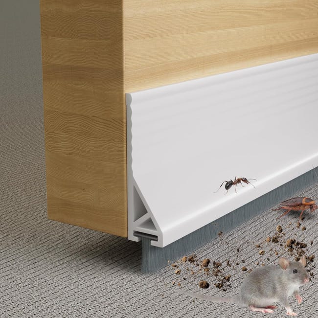 Türdichtungsleiste Mit Bürste, Geeignet Für Die Unterseite Von Innen- Und Außentüren, Bietet Schall-, Wind- Und Staubschutz (100 Cm, Weiß).