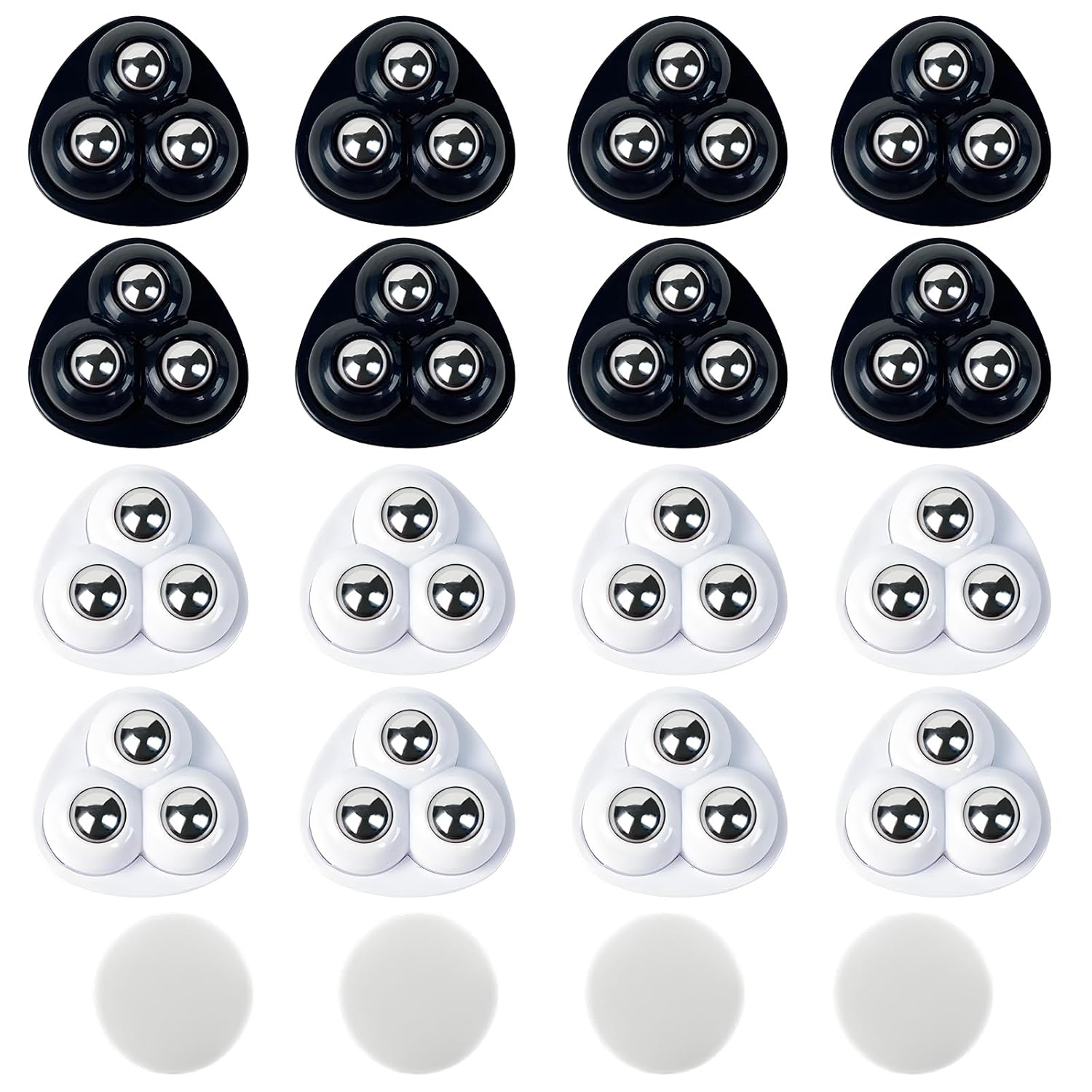Set Mit 16 Selbstklebenden Lenkrollen, 360° Drehbare Mini-lenkrollen Mit 3 Stahlkugellagern Für Kaffeemaschinen, Mülleimer, Küchengeräte Und Kleine Möbelstücke
