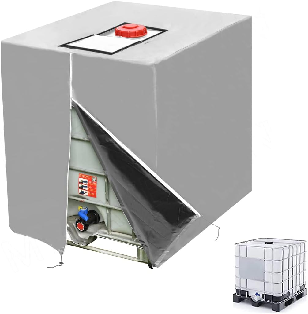 Plane Für 1000-liter-ibc-tank, 420d-wassertankdeckel, Uv-beständig Und Staubdicht, Ibc-containerabdeckung, Schutzplane Für Ibc-tank Mit Reißverschluss (116 X 100 X 120 Cm)