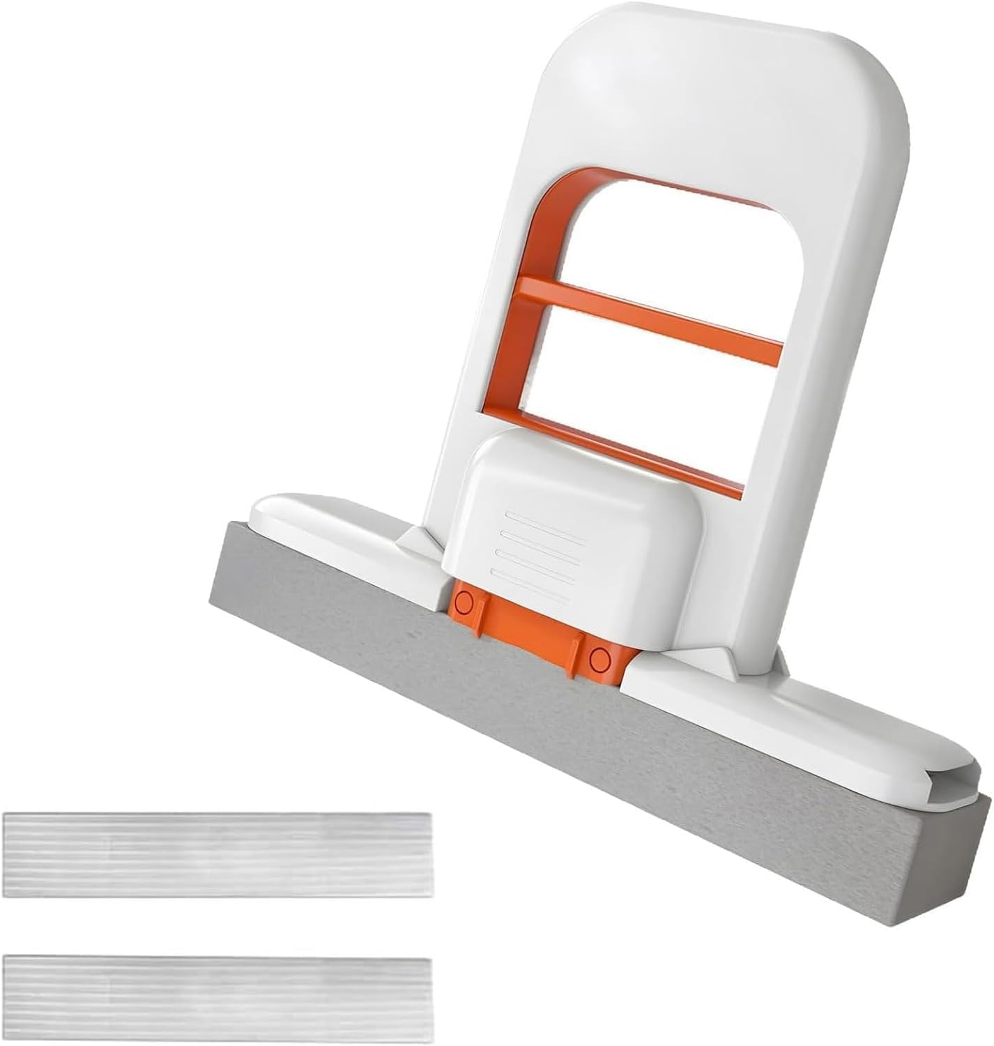 Mini-tragbarer Wischmopp, Mini-falt-tischmopp Für Nass- Und Trockenreinigung, Wiederverwendbarer Reinigungsschwamm Für Küche, Bad Und Tischoberflächen, Orange-weiß