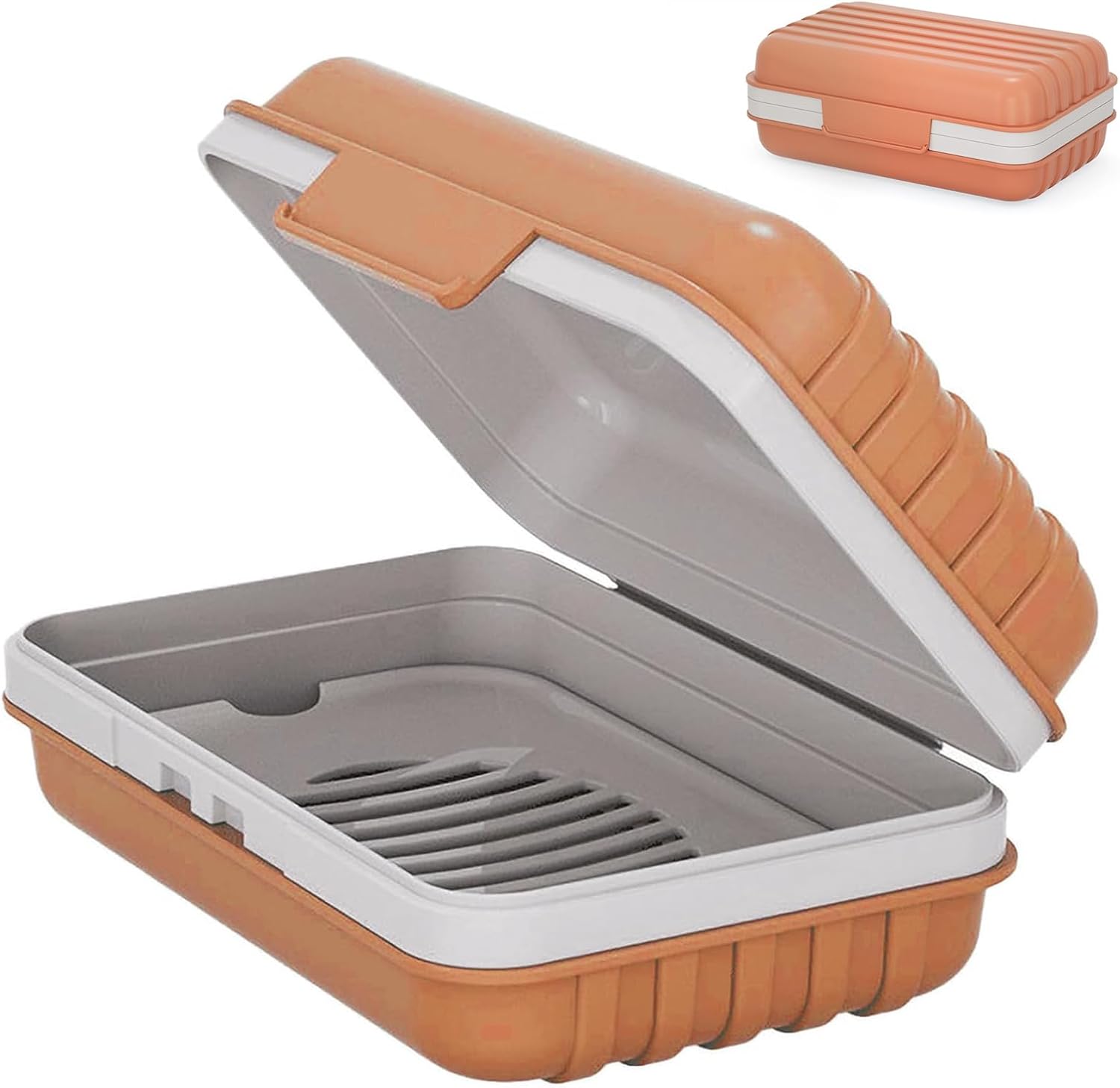 Reise-seifenbox, Tragbarer Seifenhalter Mit Auslaufsicherem Deckel Für Bad, Camping Und Wandern, Kunststoff-tragetasche Für Feste Seife, Orange