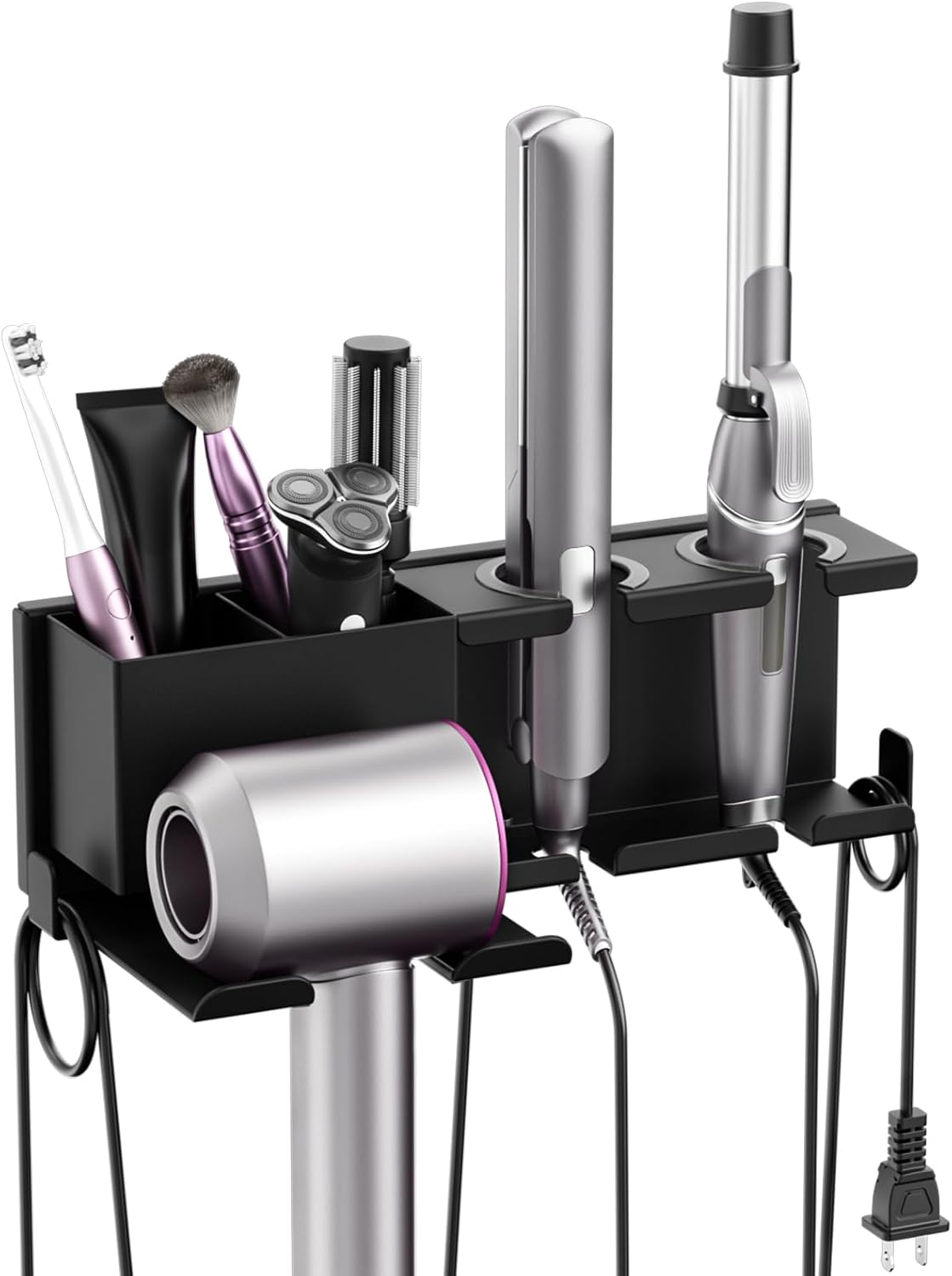 Wandhalterung Für Haartrockner (ohne Bohren) – Metall-wandhalterung Für Dyson Airwrap, Glätteisen Und Lockenstab, Haartrocknerhalter, Badezimmer-organizer, Schwarz