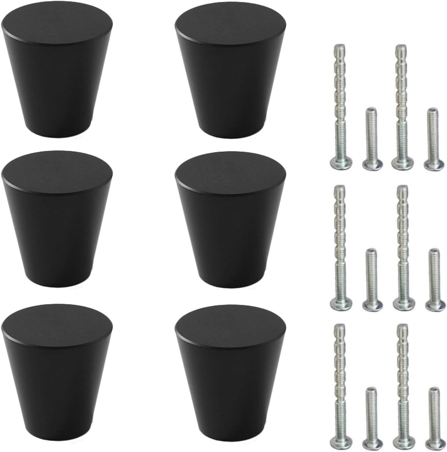6 Schwarze Möbelknöpfe, Moderne Runde Schrankgriffe, Kleine Schubladenknöpfe, Metall-türknöpfe Für Küchenschränke, Kleiderschränke, Kommoden, Schränke, Dekoration, 20 X 23 Mm