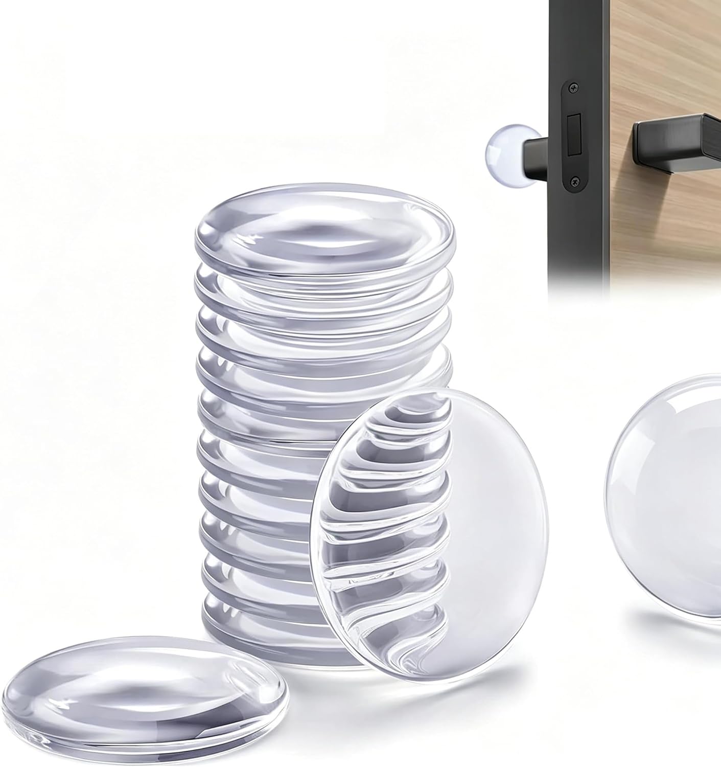 Türstopper, 12 Stück 40 X 8 Mm, Bodentürstopper, Selbstklebender Gummipuffer Für Griffe, Wände, Möbeltürstopper, Gummipuffer, Beschädigungsschutz