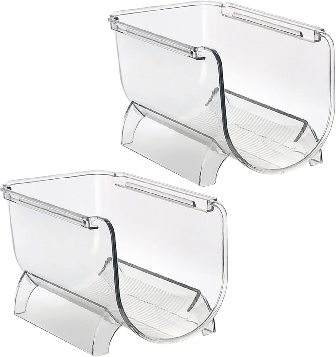 2-teiliger, Stapelbarer Flaschenhalter Im Schubladenstil Für Wein Und Wasser, Transparent, Vielseitiger Organizer Für Kühlschrank, Küche Und Bar