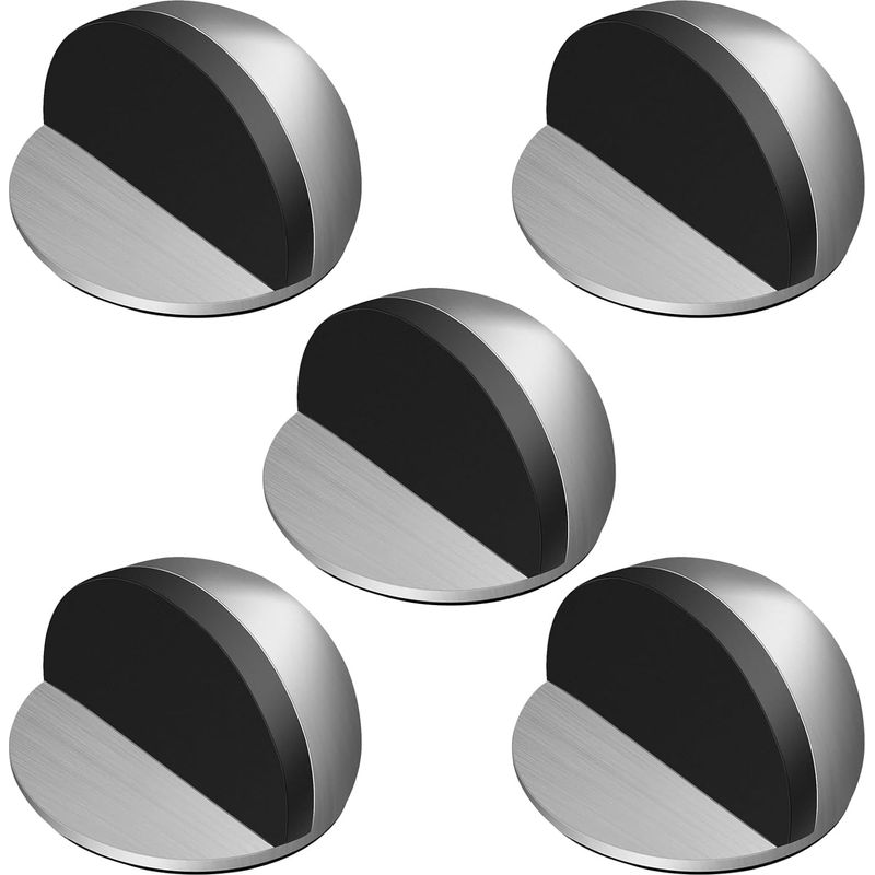 5 Türstopper, Selbstklebende Türstopper Aus Edelstahl, Gummipuffer, Selbstklebende Türstopper Für Alle Hartböden, Zum Schutz Ihrer Türen Und Wände, Silber