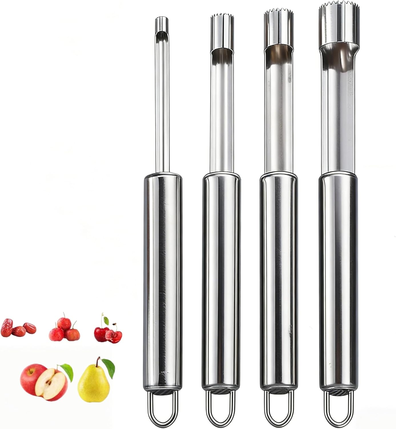 Apfelentkerner Aus Edelstahl, Apfelentkerner Mit Griff, Obstentkerner, Birnenentkerner Für Haushalt, Küche, Ananas (silber)