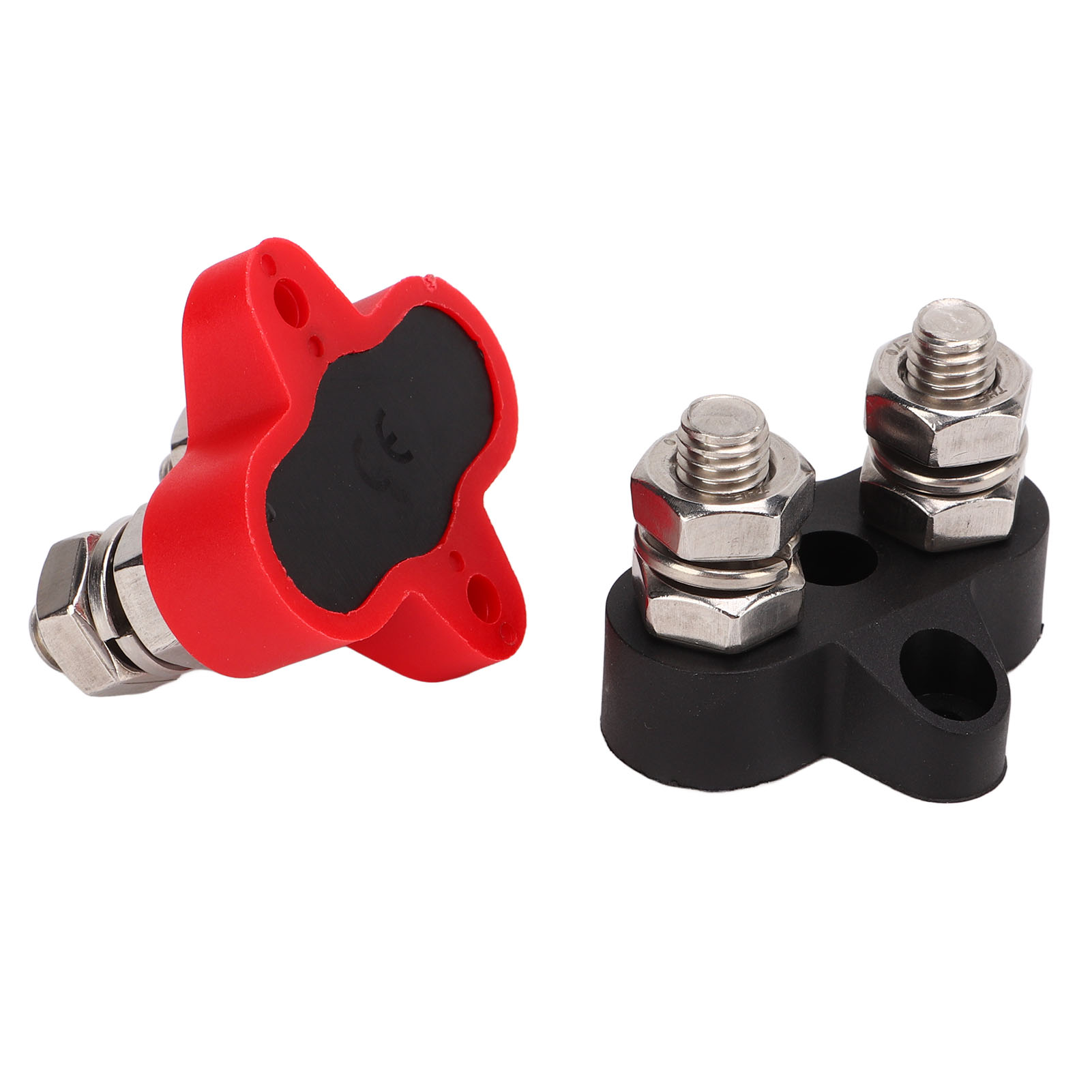 Bornes Doubles M8 Renforcées 48 V, Noires Et Rouges, Avec Gaine Thermorétractable Et Bornes En Cuivre, Universelles