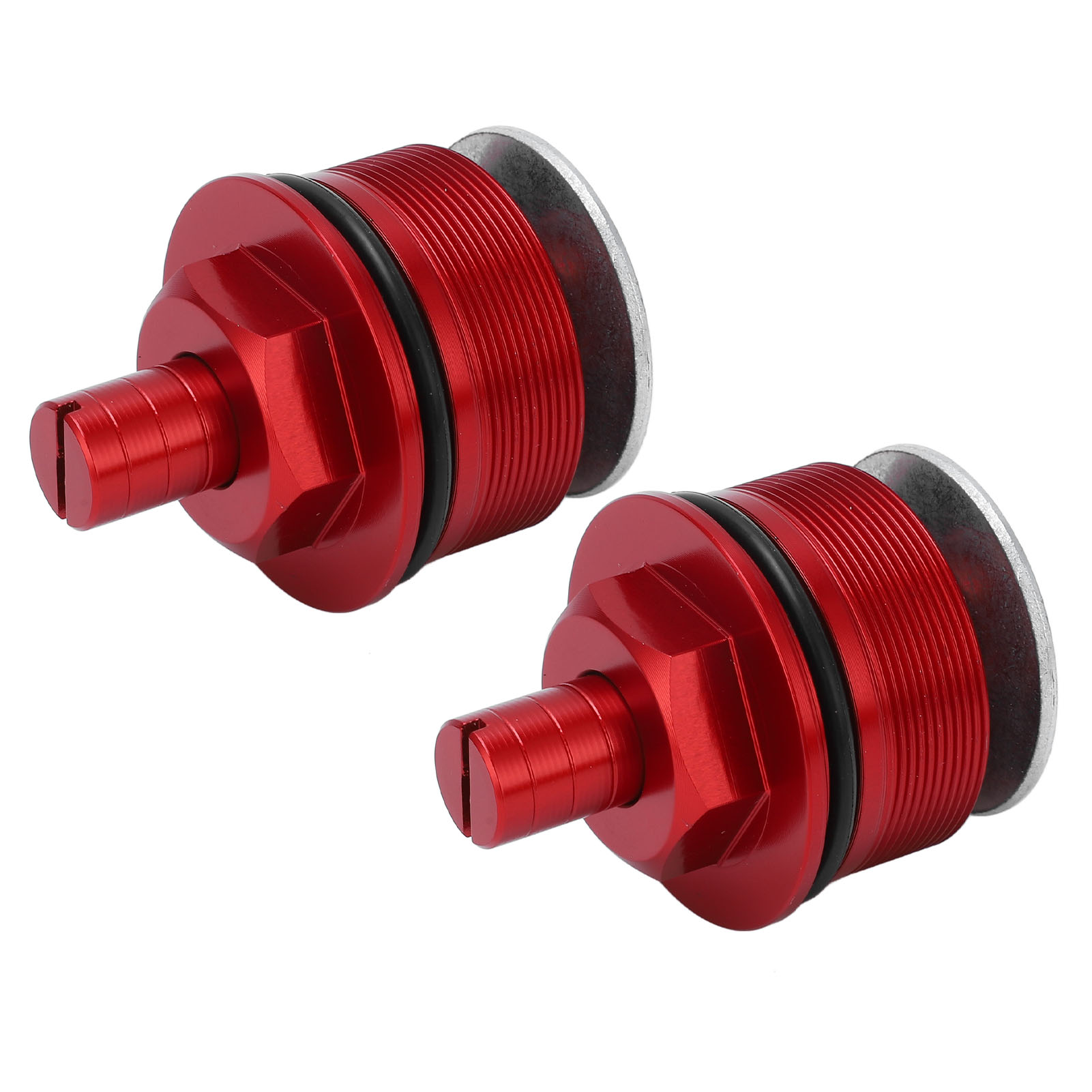 2 Capuchons De Fourche De Précharge En Métal Pour Amortisseur Avant Cb400 (rouge)