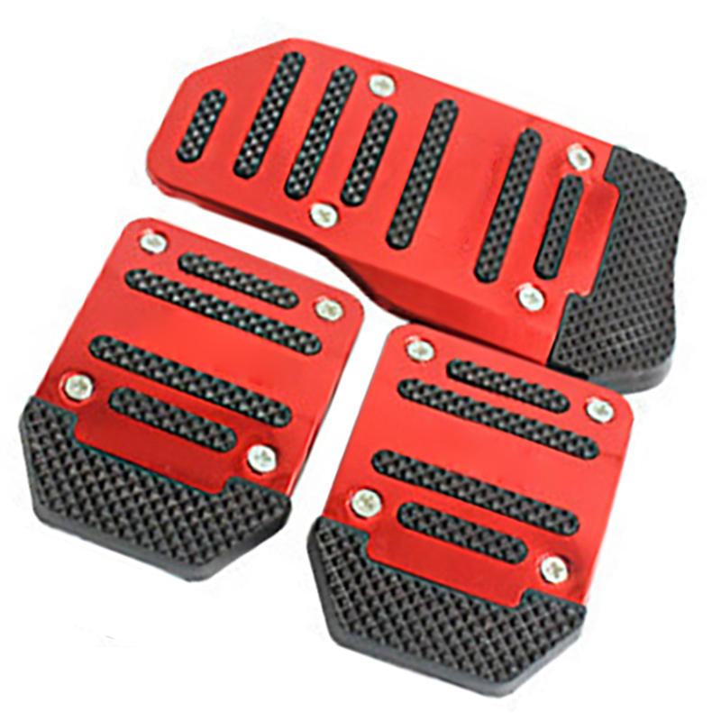 Lot De 3 Protections De Pédale De Frein Antidérapantes Et Résistantes À L'Usure, Pour Pédale D'Accélérateur Manuelle De Voiture (rouge).