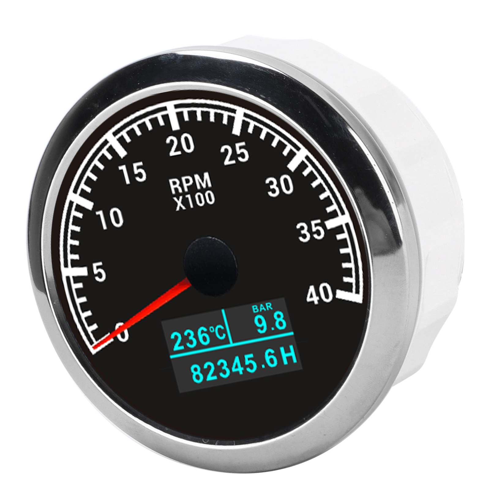 3-in-1-drehzahlmesser Mit Nadel, Drehzahlmesser (rpm), Schutzart Ip67, Multifunktional, Wassertemperatur- Und Öldruckanzeige Für Auto, Boot, Lkw, Schwarz