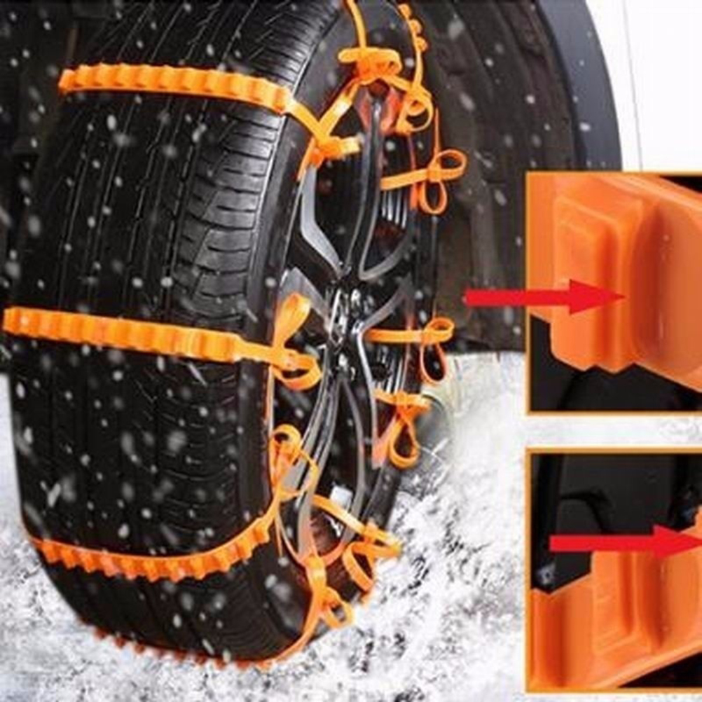 Packung Mit 10 Nylon-schneeketten Zum Notfallschutz Gegen Rutschen, Für Autos, Lkws, Suvs Und Winterfahrten.