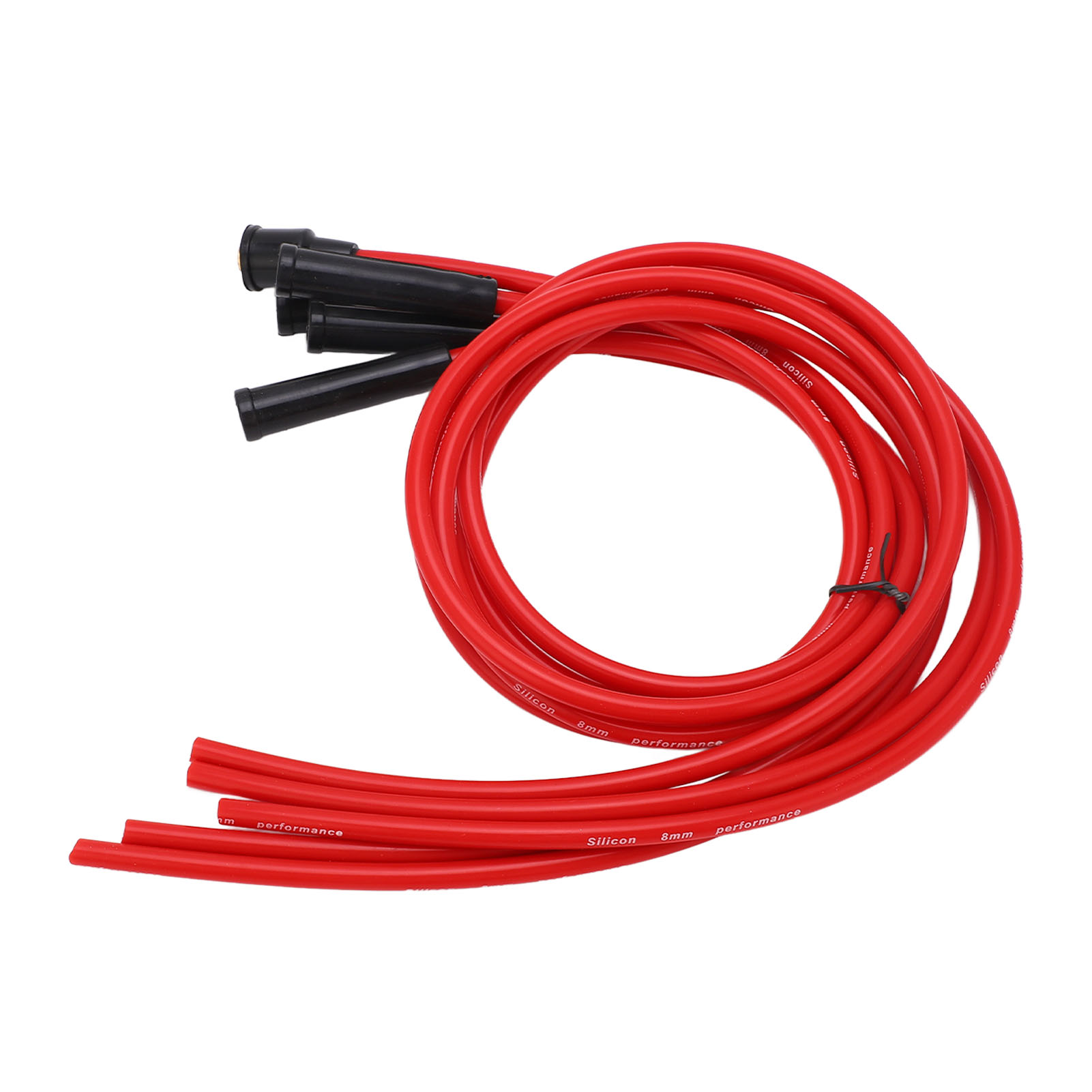 Jeu De Câbles D'Allumage En Silicone Rouge Haute Performance De 1 M Pour Voiture 4 Cylindres, Diamètre 8 Mm