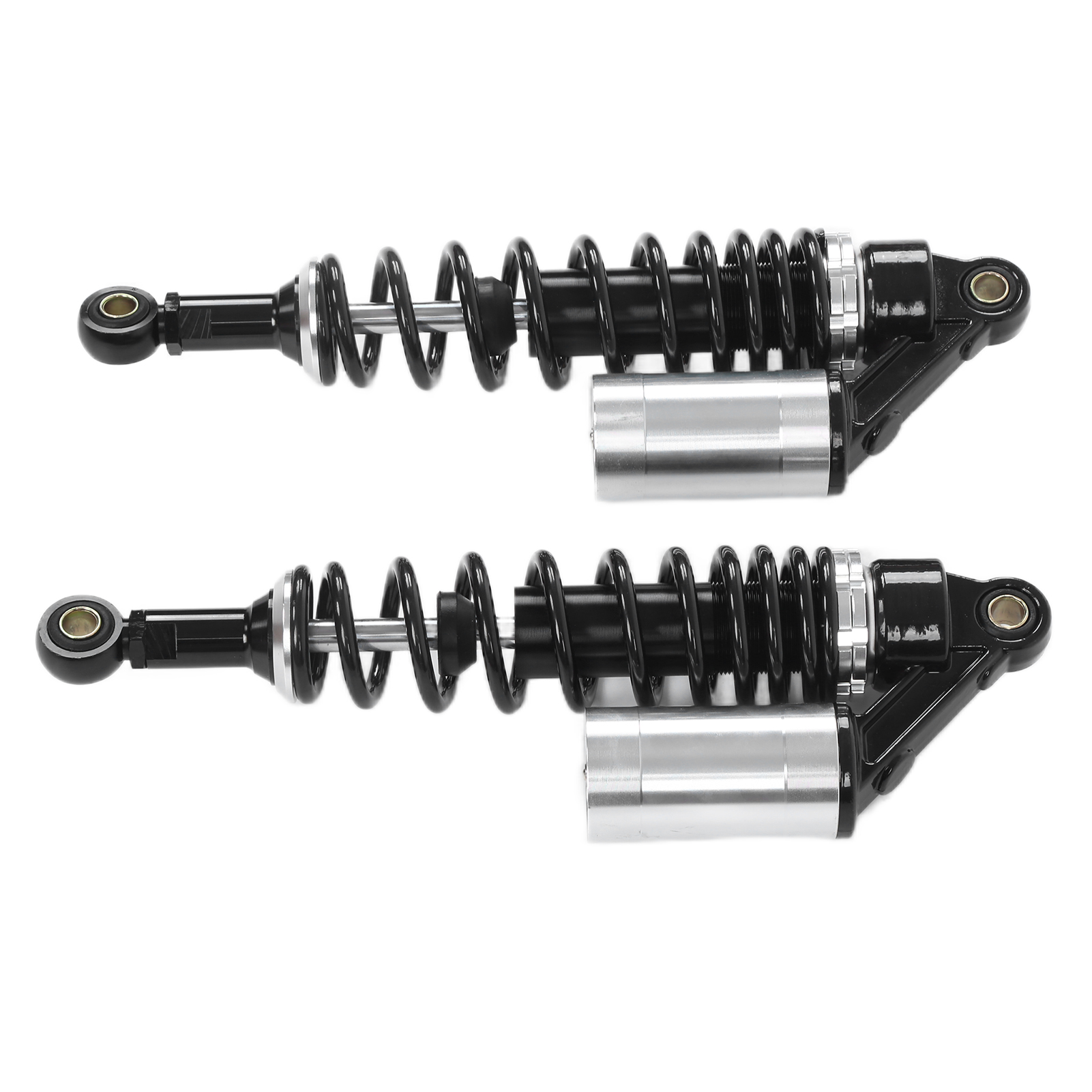 Paar Universelle 340-mm-stoßdämpfer Für Motorrad, Quad Und Suv, Schwarz Und Silber.