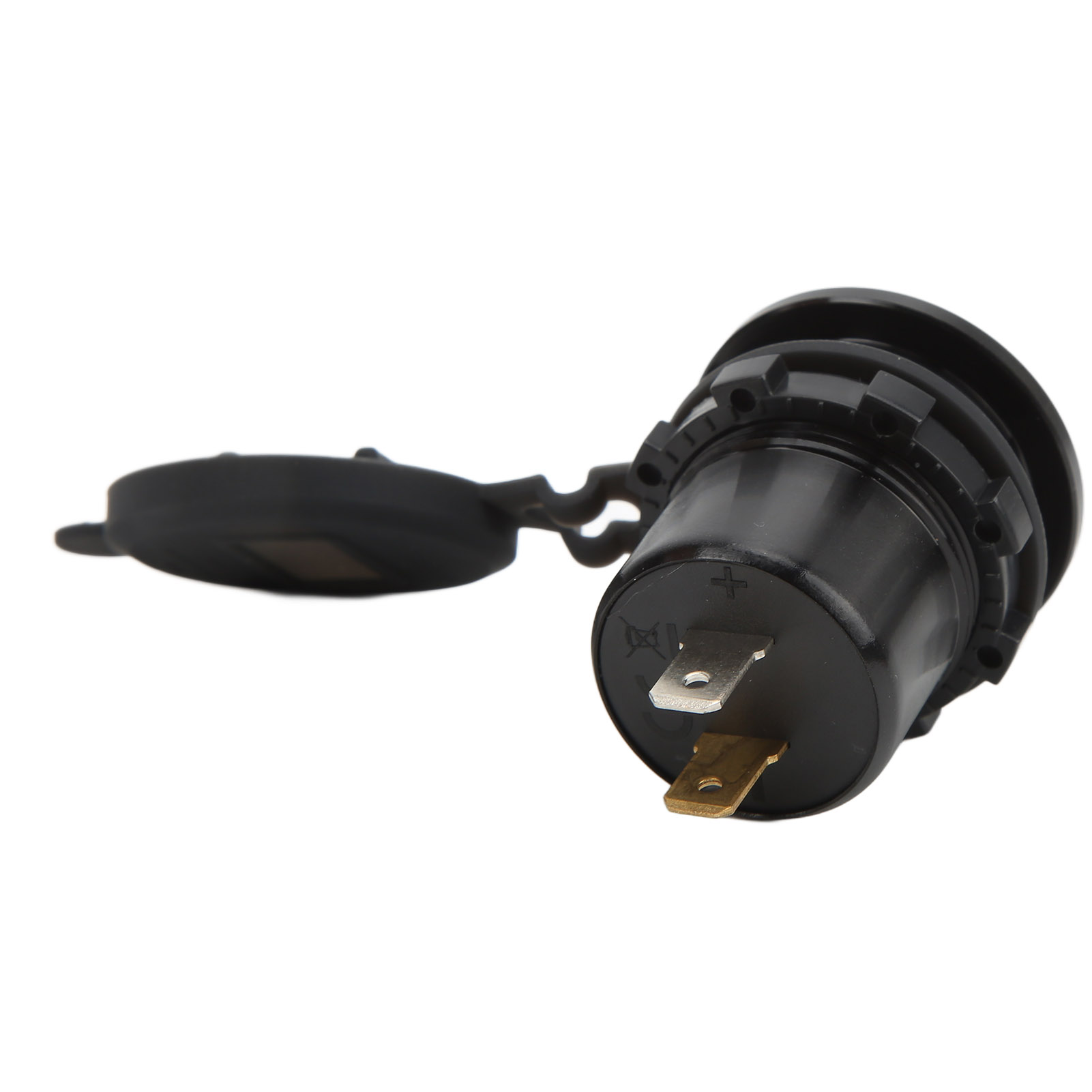 Doppelter Usb-kfz-ladeadapter Mit Schnellladefunktion, Roter Digitalanzeige Und Voltmeter. 12–24-v-gleichstromanschluss Für Boote, Motorräder Und Lkw.
