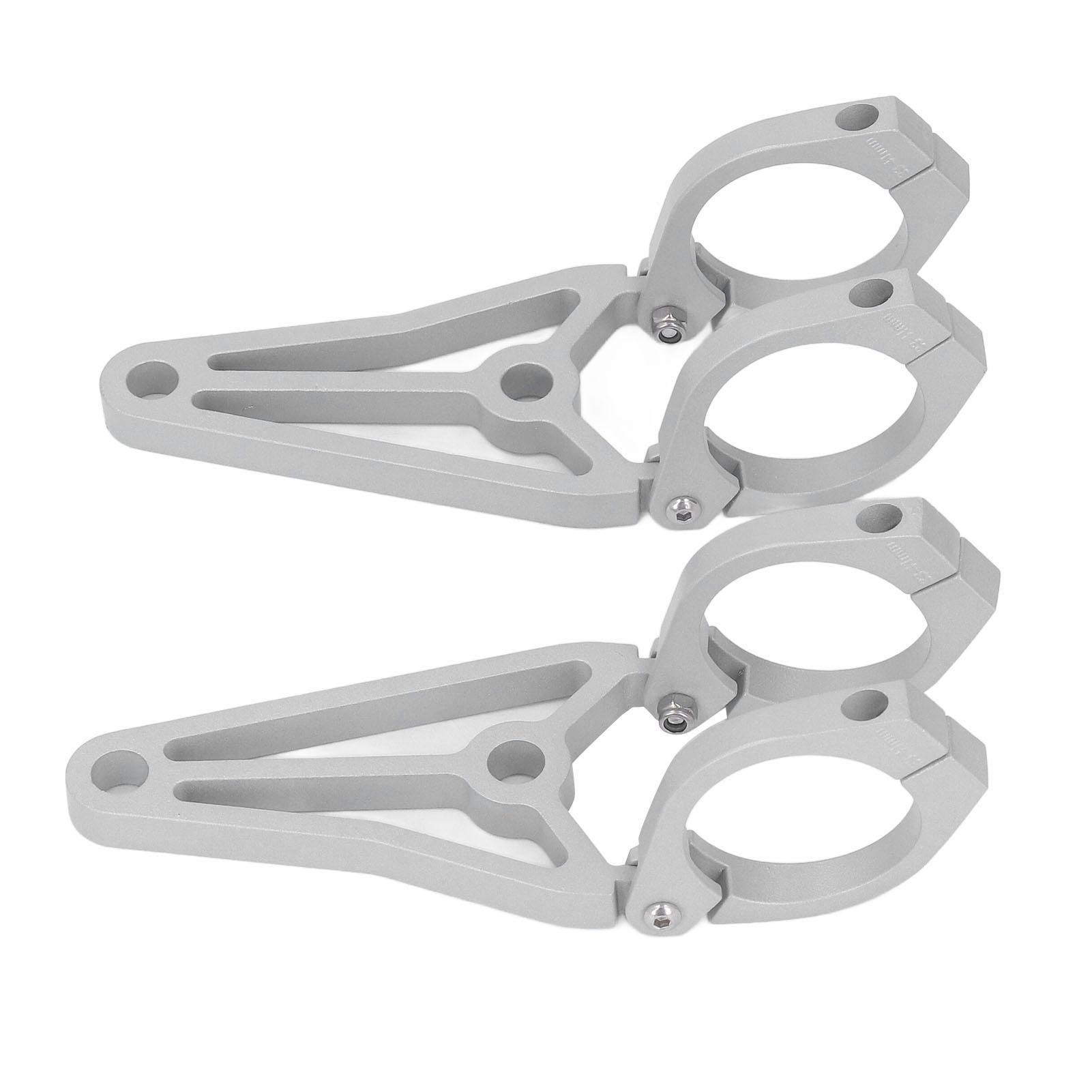 Satz Mit 2 Motorradscheinwerferhalterungen (33 Bis 41 Mm), Silber, Für Suzuki-gabeln.