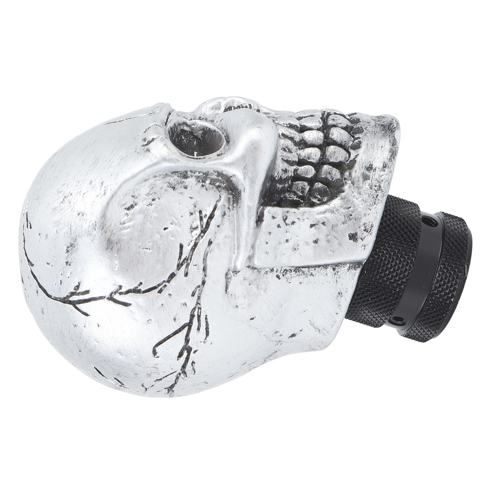Schaltknauf Aus Kunstharz In Totenkopfform, Kompatibel Mit Den Meisten Fahrzeugen Mit Schaltgetriebe, Silberfarben.